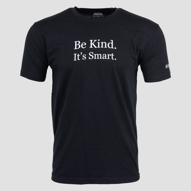 Black shirt with white text "Be Kind. It's Smart."
