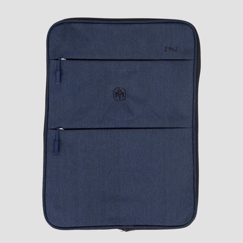 Blue expandable laptop backpack with Mensa logo