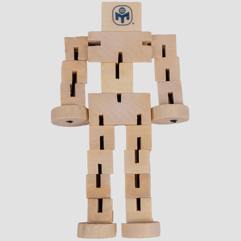 wooden puzzle made of blocks that can be rearranged with mensa logo