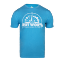 Blue t-shirt with 'Fort Worth ALL ROADS LEAD TO THE AG' graphic design on a white background