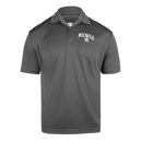 Graphite polo with MENSA collegiate logo on left chest