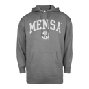 Charcoal hoodie with MENSA logo on chest