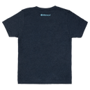 Rear view of youth navy tee with "MENSA" on upper back