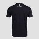 Rear view of mens tee with white Mensa logo below neckline