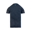 Rear view of navy tee with mensa logo on upper back