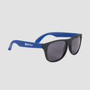 side view of Mensa retro sunglasses with White "Mensa" logo on right temple
