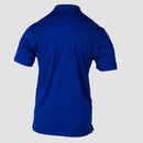 Rear view of True Royal Mensa Logo Performance polo