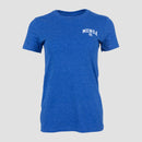 Royal Ladies tee with white Collegiate style MENSA logo on left chest