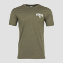 MLG green tee with white Collegiate style MENSA logo on left chest