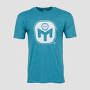 Teal Mensa tee with white Mensa Bug logo