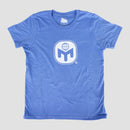 columbia blue youth tee with white Mensa logo