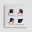 rear view of 365 Brain Puzzlers - Page-a-Day Calendar 2025 An official Mensa Calendar by Fraser Simpson showing backer assembly instructions