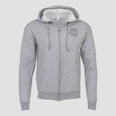 Athletic Heather Mensa Full Zip Hooded Sweatshirt with Mensa logo on left chest