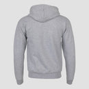 rear view of Athletic Heather Mensa Full Zip Hooded Sweatshirt