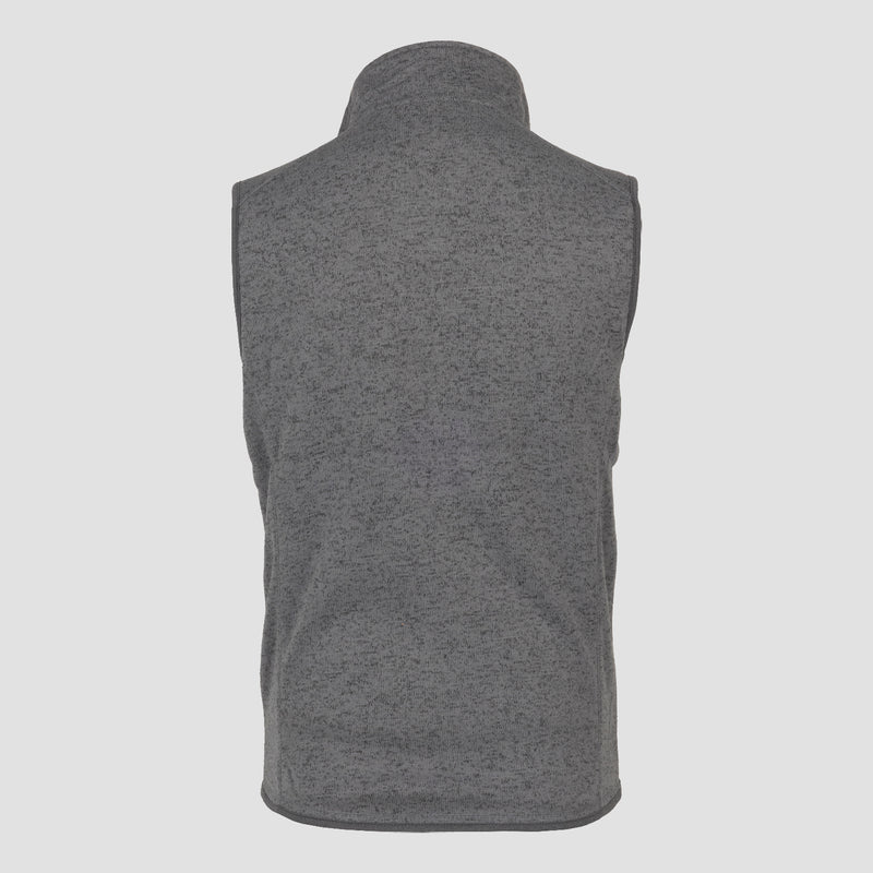 rear view of Heather Charcoal Mensa Knit Sweater Vest