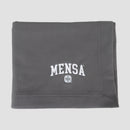 Mensa Heavy Fleece Collegiate Blanket Charcoal with white MENSA LOGO