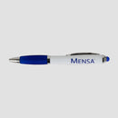 Royal and white pen with royal "Mensa" text
