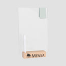Mensa Note Bright Light Up Dry Erase Board with "Mensa" text on wooden base with geeky hair and glasses logo