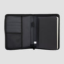 interior of Charcoal Mensa Refillable Journal showing mesh pockets and refillable journal