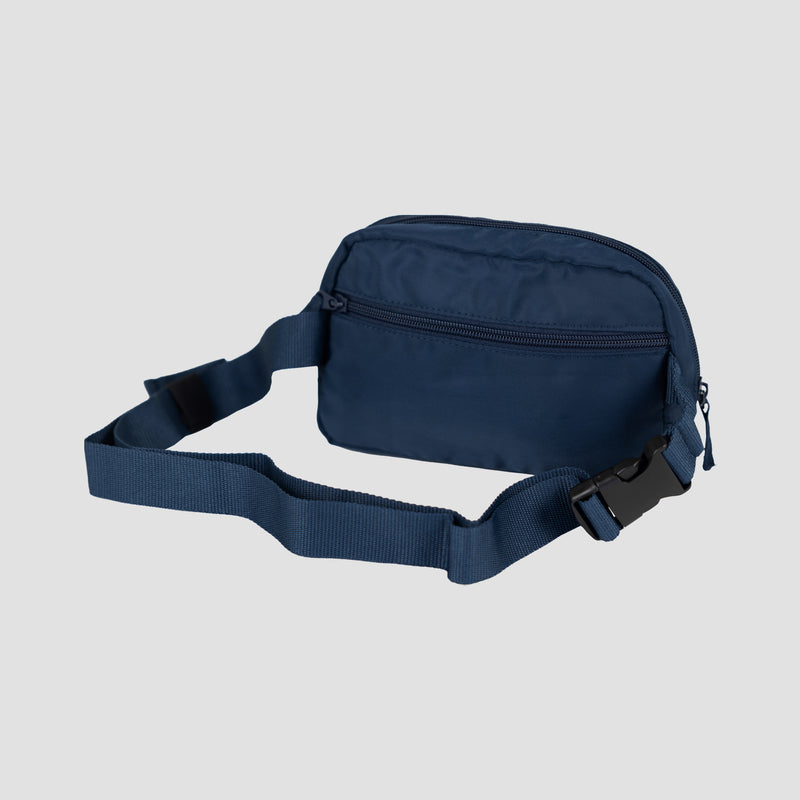 rear view of Navy fanny pack 