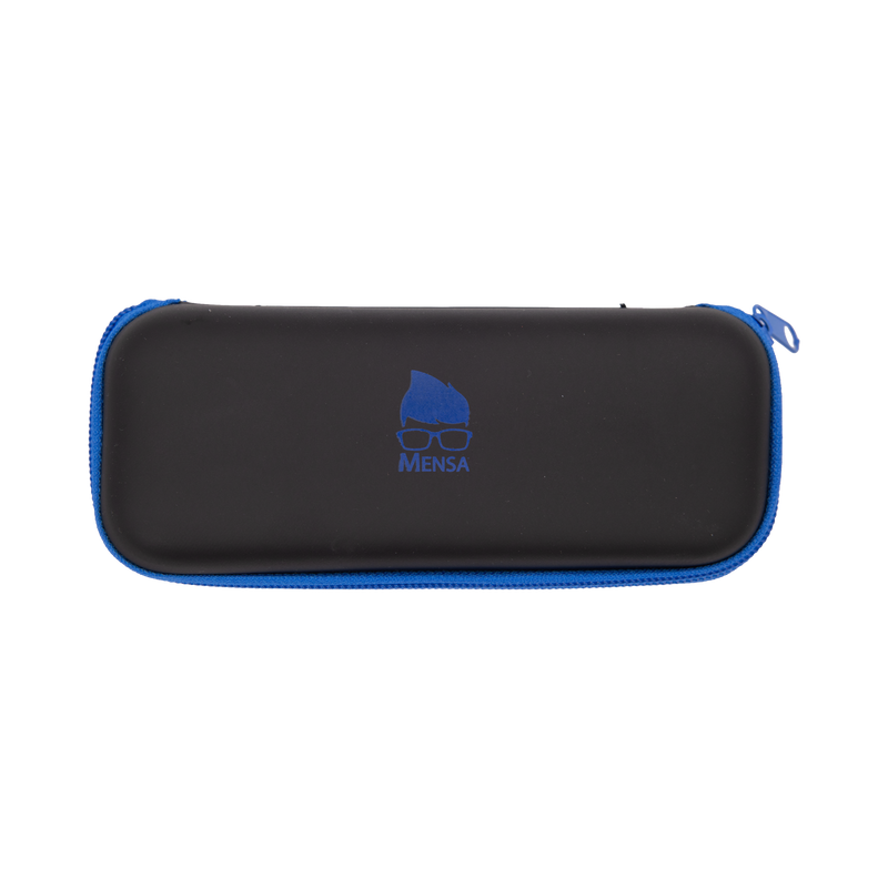 Black and Blue Unbrella case with Mensa geeky logo