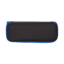 Black rectangular case with blue zipper