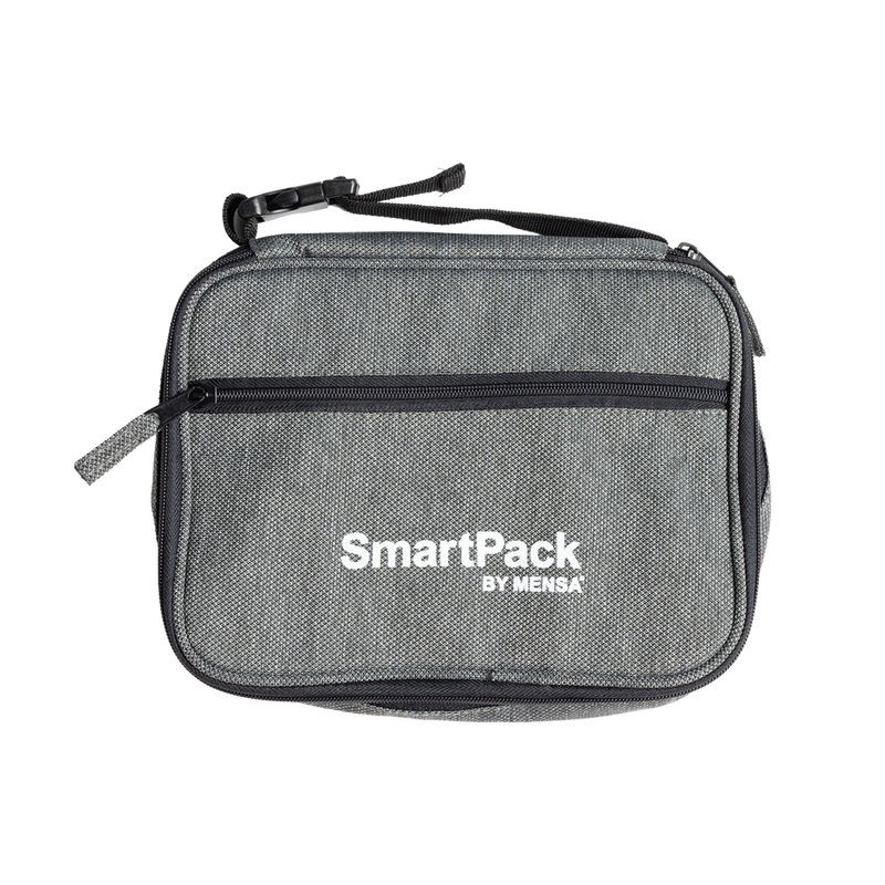 Gray organizer with 'SmartPack by Mensa'