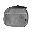 Gray organizer with a label 