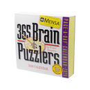 Calendar titled '365 Brain Puzzlers' by Fraser Simpson with Mensa logo
