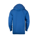 back of blue hoodie