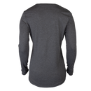 Rear view of Heathered Charcoal Women's Tonal Laurel V Neck LS Tee