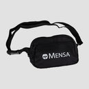 Black Fanny pack with white Mensa logo and "MENSA" text on front