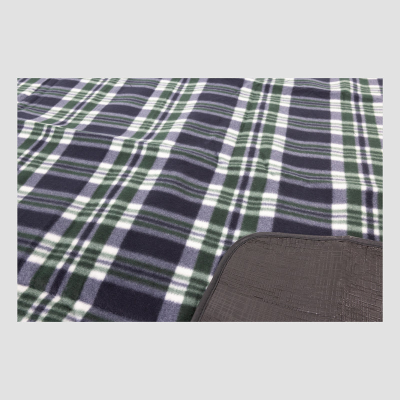 closeup of plaid pattern on Mensa fleece blanket