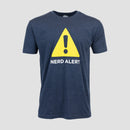 Navy tee with yellow alert symbol with white text "NERD ALERT"