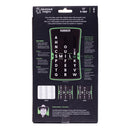 rear view of slidewise game "Pick a five letter word, then slide the letter tiles along the track to rearrange letters and spell the word in the center row with over 1000 possible words to spell, this handheld brainteaser is the perfect boredom-buster for anytime or anyplace"