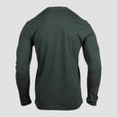rear view of forest green unisex long sleeve tee