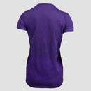 rear view of purple ladies v-neck