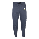 Black heather jogger with MENSA hair glasses logo on left thigh