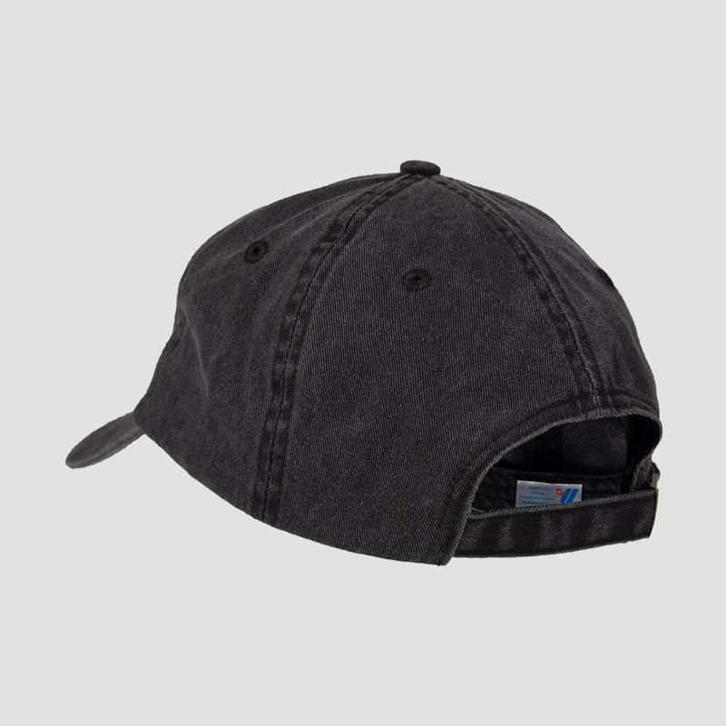 back view of Mensa black denim hat
