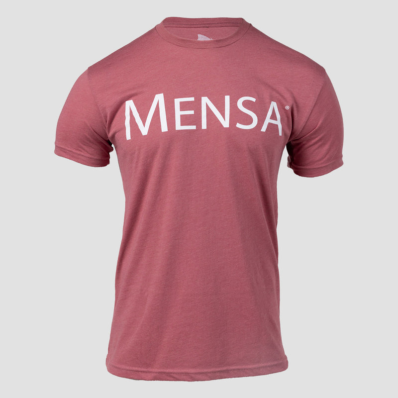 Heather Mauve shirt with white Mensa logo on front