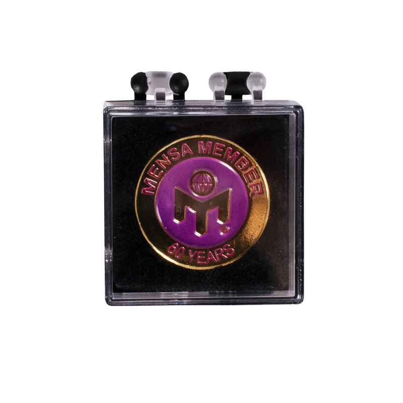 photo of pink member pin 60 years in case