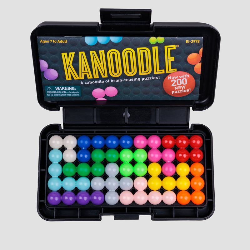 view of open box of Kanoodle game