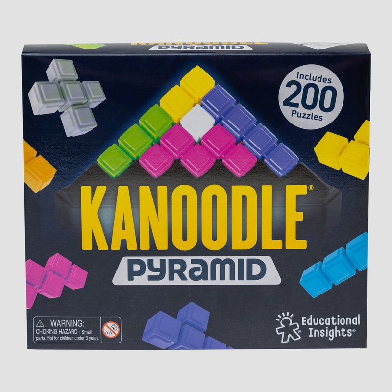 front view of box of KANNOODLE PYRAMID game Includes 200 Puzzles