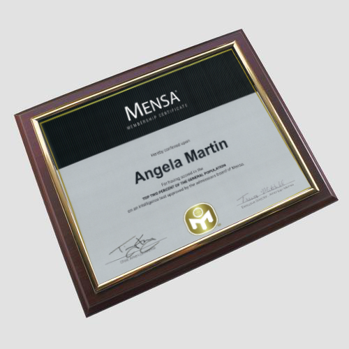 photo of certificate mensa membership certificate